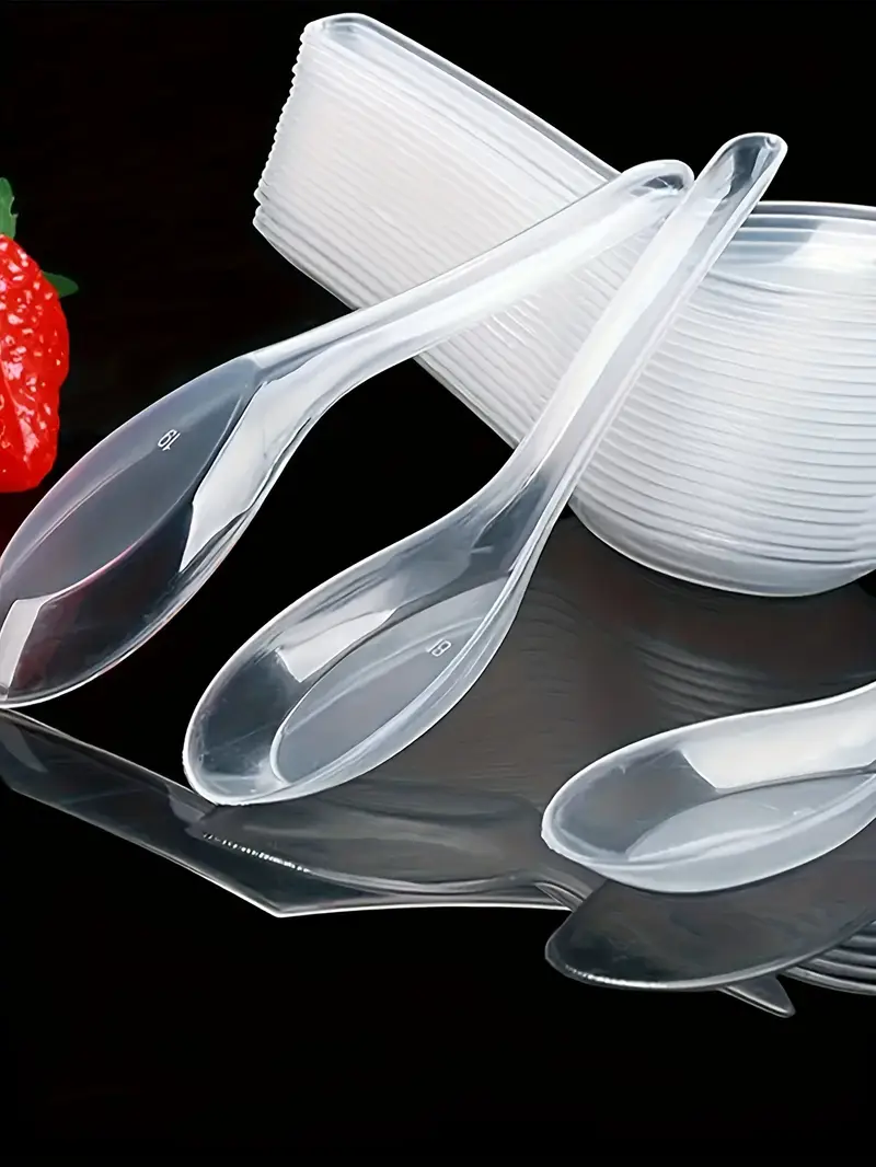 60 120 упаковок прозрачных пластиковых ложек для десертов с утолщением, одноразовая посуда для еды на вынос, обслуживание кухни, ресторан, материал хлоропрен, для Рождества, Хэллоуина, Пасхи, Хануки, Дня благодарения, детали 7