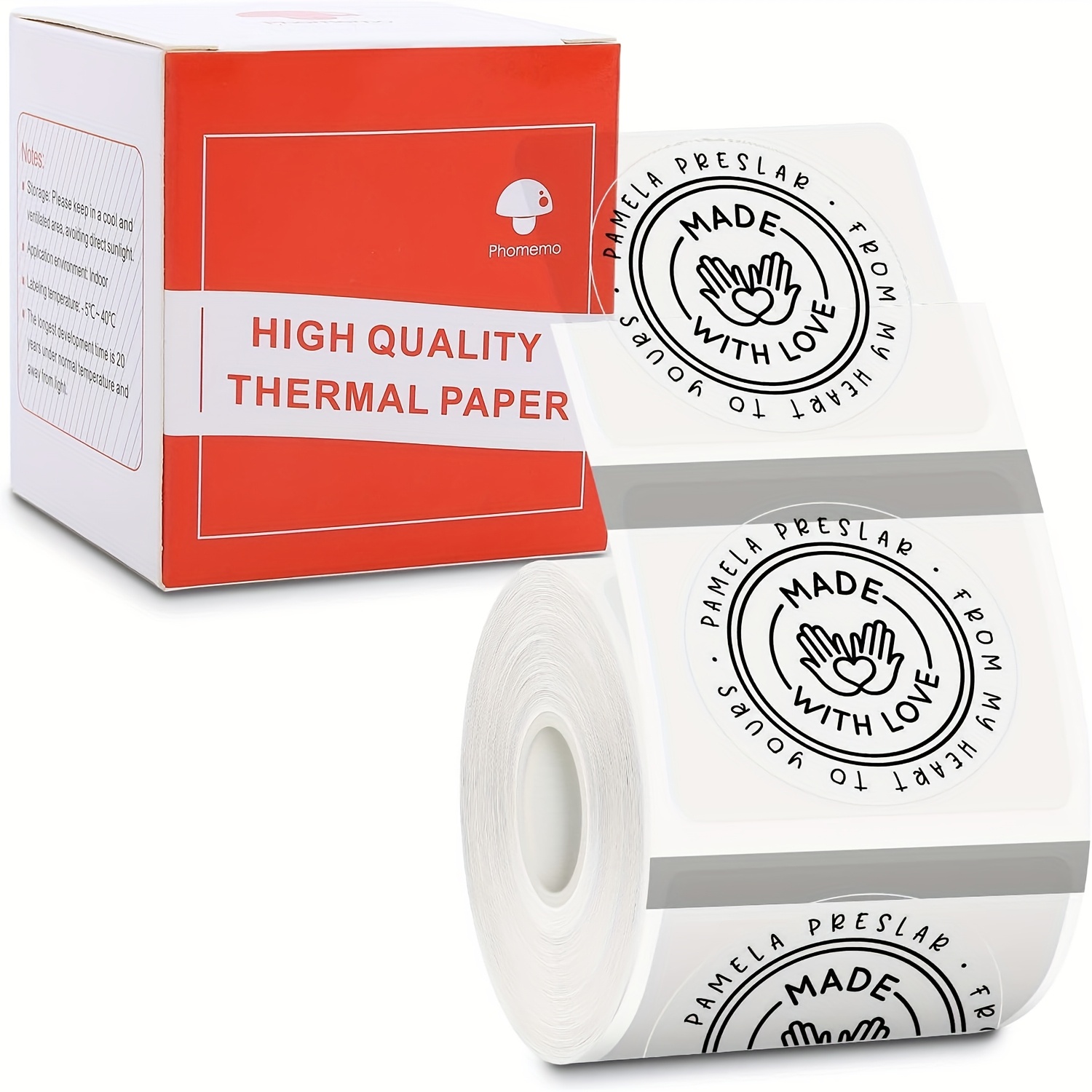 Image of [180pcs] Phomemo Series, Transparent, 1.57'' (40 Mm Diameter) M110/m220/m221/m120/ Labels, Round, 180 Labels/roll, Hot Melt Adhesive, Original Phomemo Labels For Names, Logos, Etc