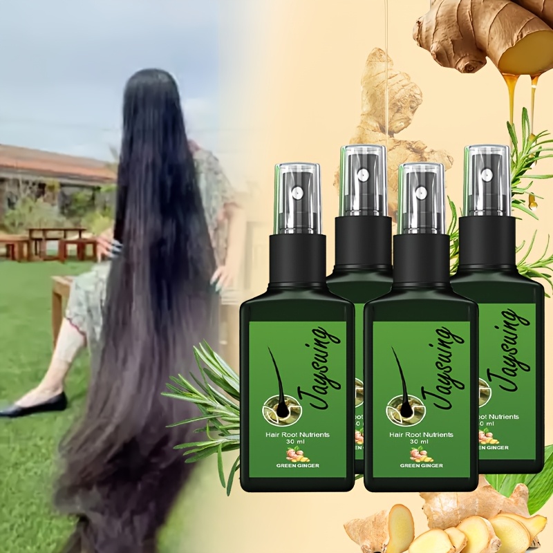 TEMU [popular ] 4pcs Ginger Spray Biotin Hair , Ginger Hair Oil & Biotin Hair Serum, Makes Hair Smooth, Ginger Hair Spray, 1.01oz - Alcohol-free,