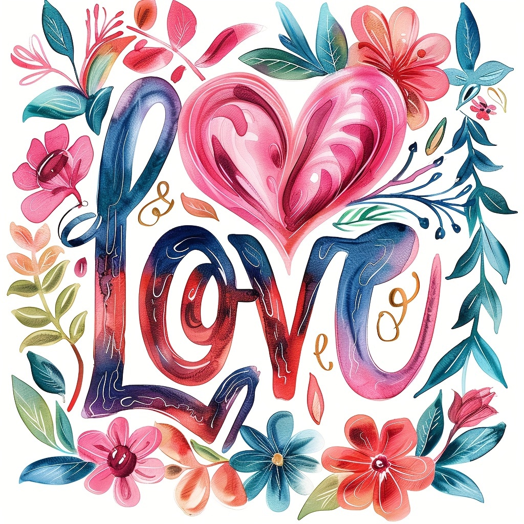 

1pc Large Size 40x40cm/15.7x15.7in Without Frame Diy 5d Artificial Diamond Art Painting Love, Full Rhinestone Painting, Diamond Art Embroidery Kits, Handmade Home Room Office Wall Decor