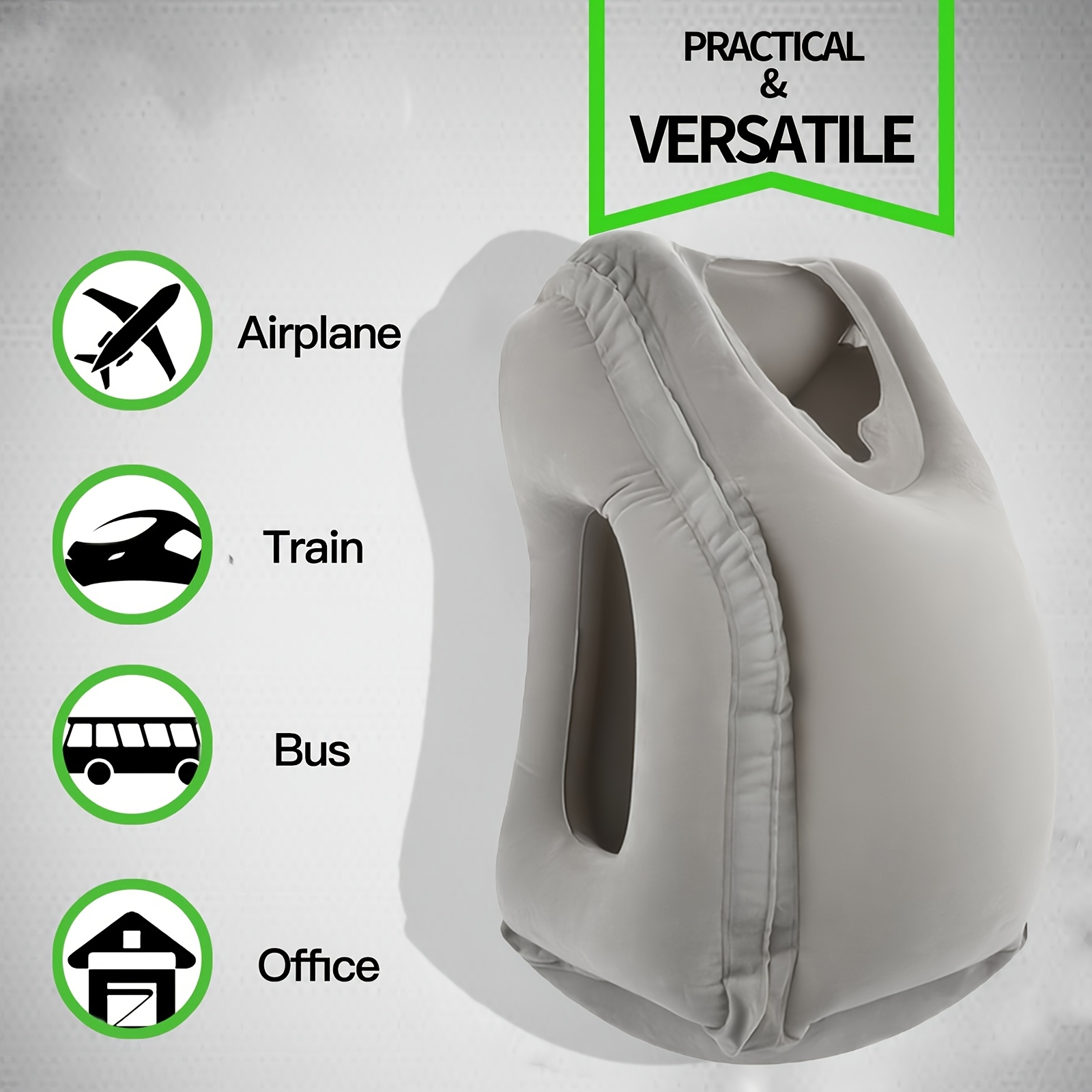 Coussin Gonflable Pour Jambes Et Dos - Léger Et Portable Pour Voyage | Avion, Voiture, Bureau, 40x35cm