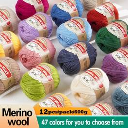 premium 12pcs 600g 21 16oz 100 merino wool yarn hand woven crocheted sweaters scarves jackets hats socks etc soft and warm and breathable high quality merino wool that does not pill or shed hair