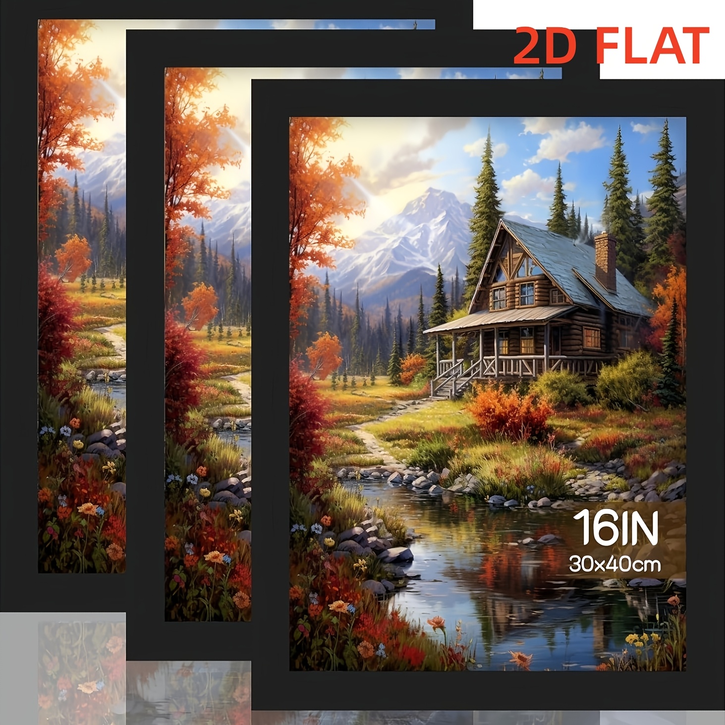 Image of 3pcs Wooden Photo Frames Measuring 30 X 40 Centimeters, With Black Mdf Frame And -resistant Acrylic Glass Frame, Used For Hanging Photos, Pictures, Puzzles, And Posters