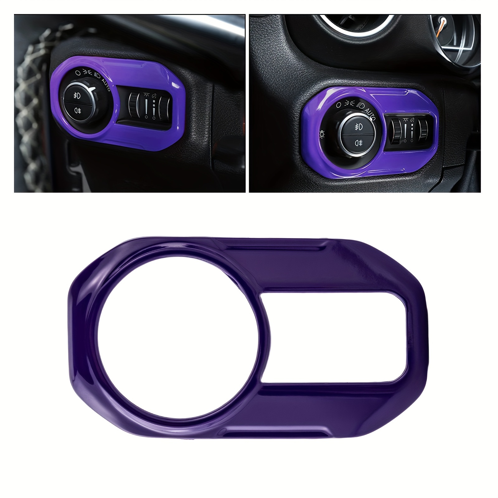 

Abs Purple Headlight Switch Button Cover Trim For Jeep Wrangler Jl Jt 2018-2021