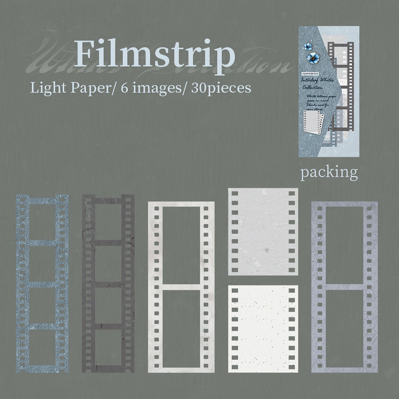 30 Sheets Retro Hollow Label Material Paper for Scrapbooking