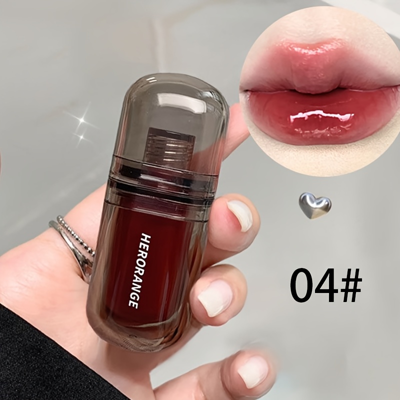 Herorange~ Water-gloss Mirror Moisturizing Lip Glaze For Students, Enhances , Light Makeup, Non-transferable And Long-lasting Lipstick