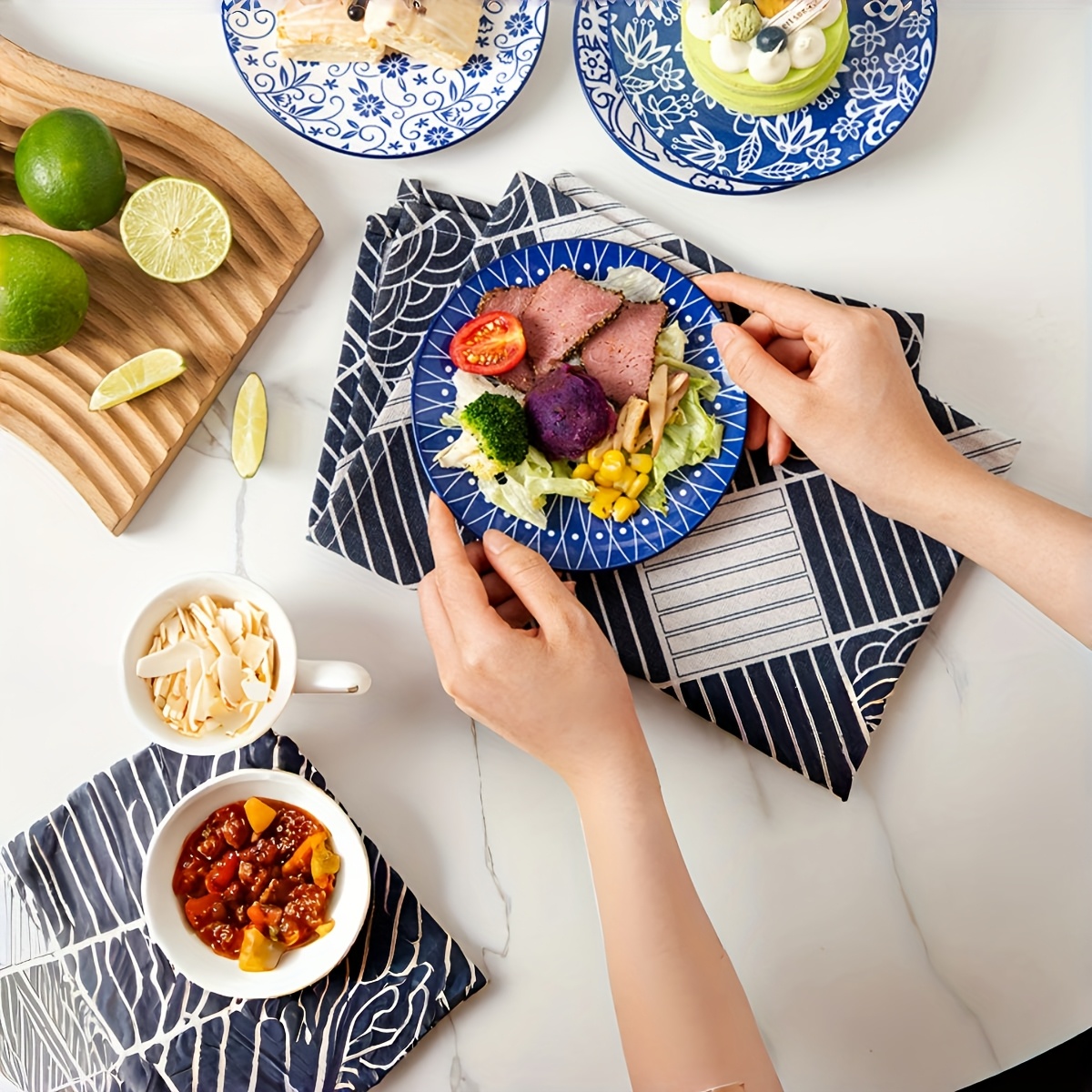 Selamica Ceramic Dessert Plates, Set of 6, 6 Inch Mini Dinner Plates