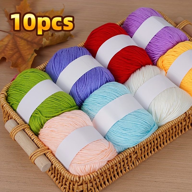 

Lot de 10 fils de soie de luxe - , laine et pour pour tricoter et crocheter - Idéal pour pulls, écharpes, bonnets | Couleurs assorties