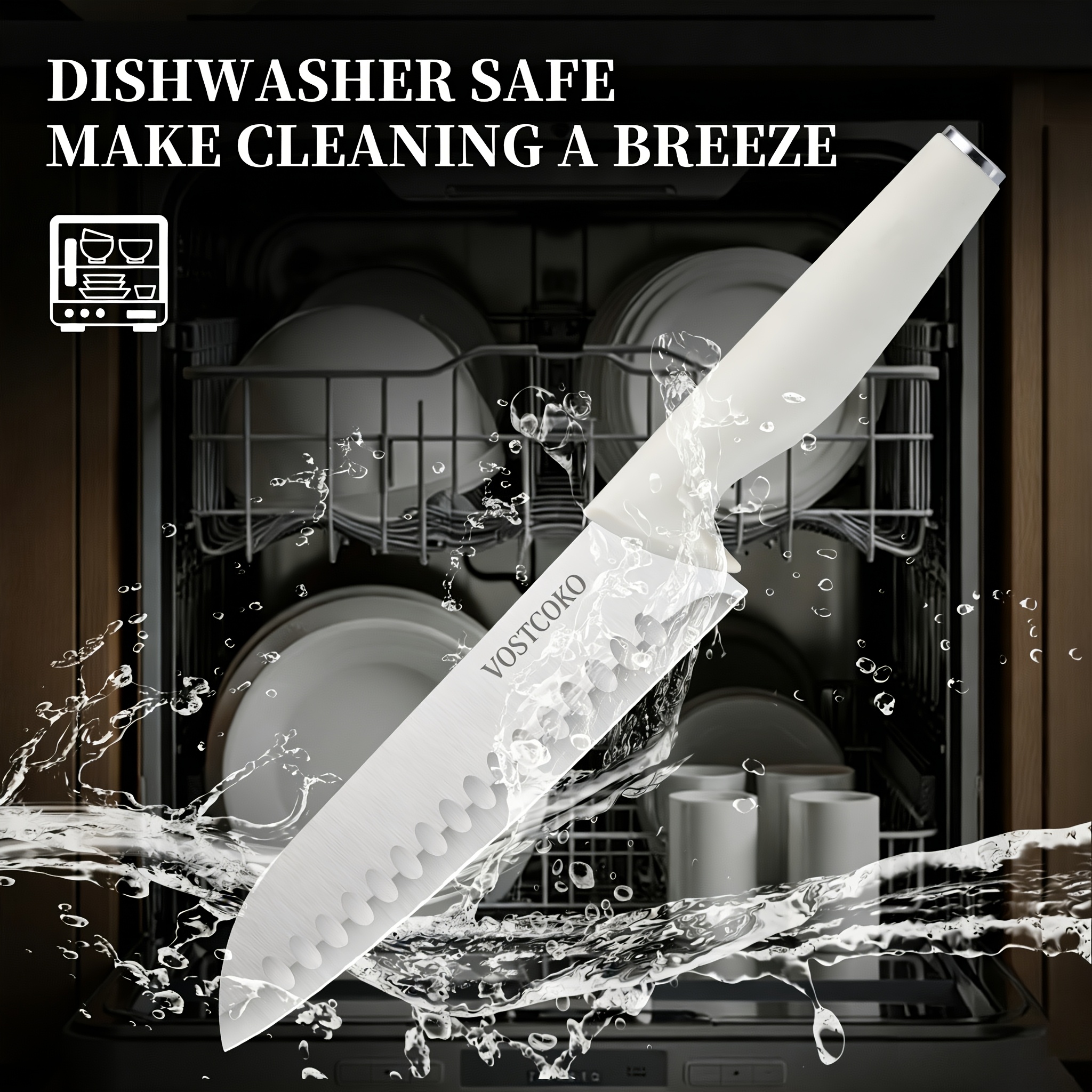 15pcs Professional Black Kitchen Knife Set, Including A Cutting Board, Chef's Knife with Non-slip ABS Handle, Plastic Cutting Board And Kitchen Scissors. Ideal for Home And Restaurant Use. A Perfect Gift for Thanksgiving, Christmas And New Year