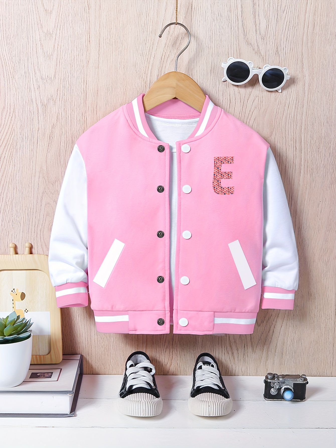 Pastel pink varsity outlet jacket