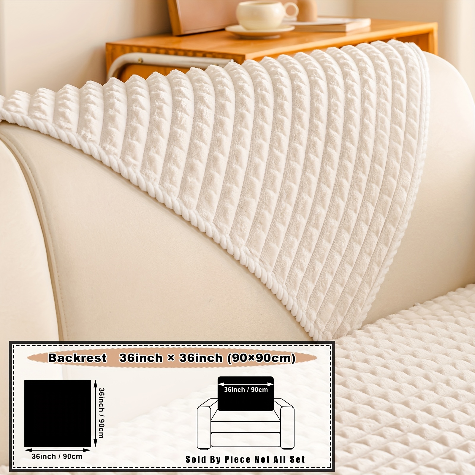 TEMU 1pc Meige Small Square Velvet Sofa Cushion, Popular Easy Modern Sofa Cover In Europe And America, Warm Thick Short Plush Sofa Blanket For Autumn