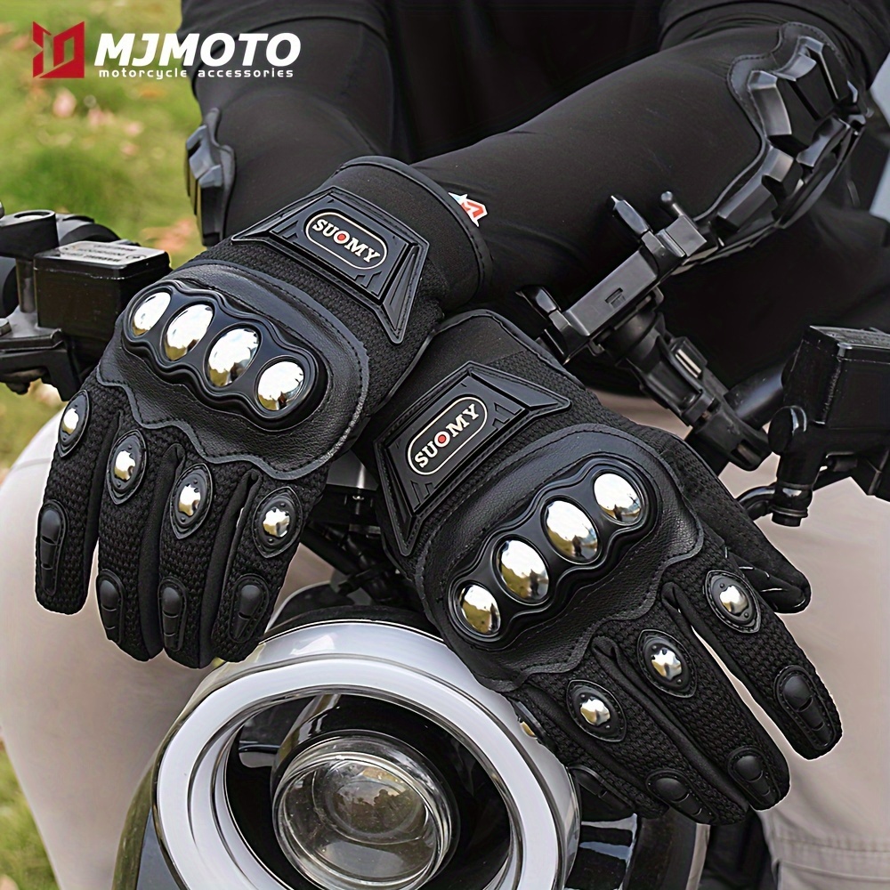 

Motorcycle Gloves Stainless Steel Shell Men's Outdoor Sports Breathable Non-slip Riding Gloves Touch Screen Full Finger Cycling Biker Gloves