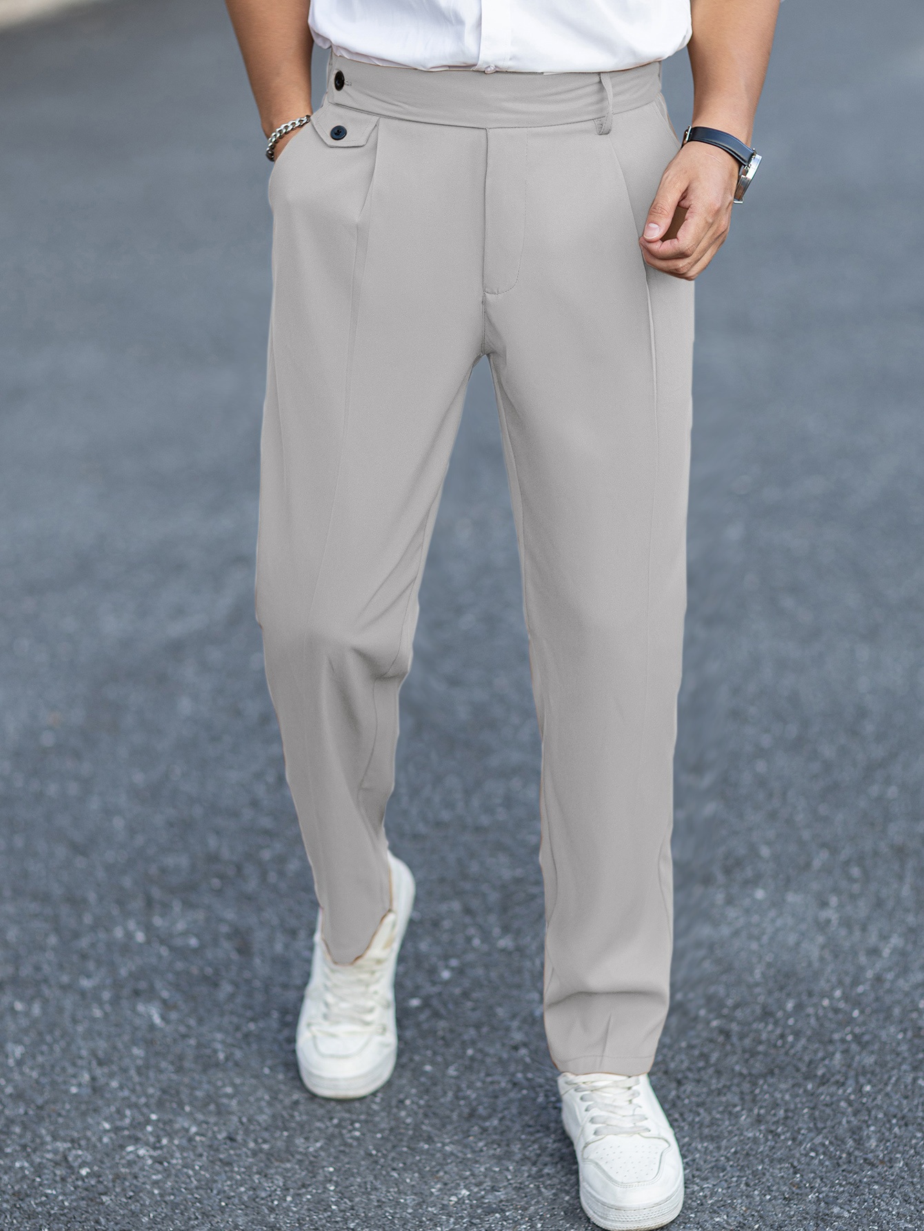 Men'S Loose-Fitting Trousers / Men'S Relaxed Casual Slacks / Men'S Vintage Dress Pants