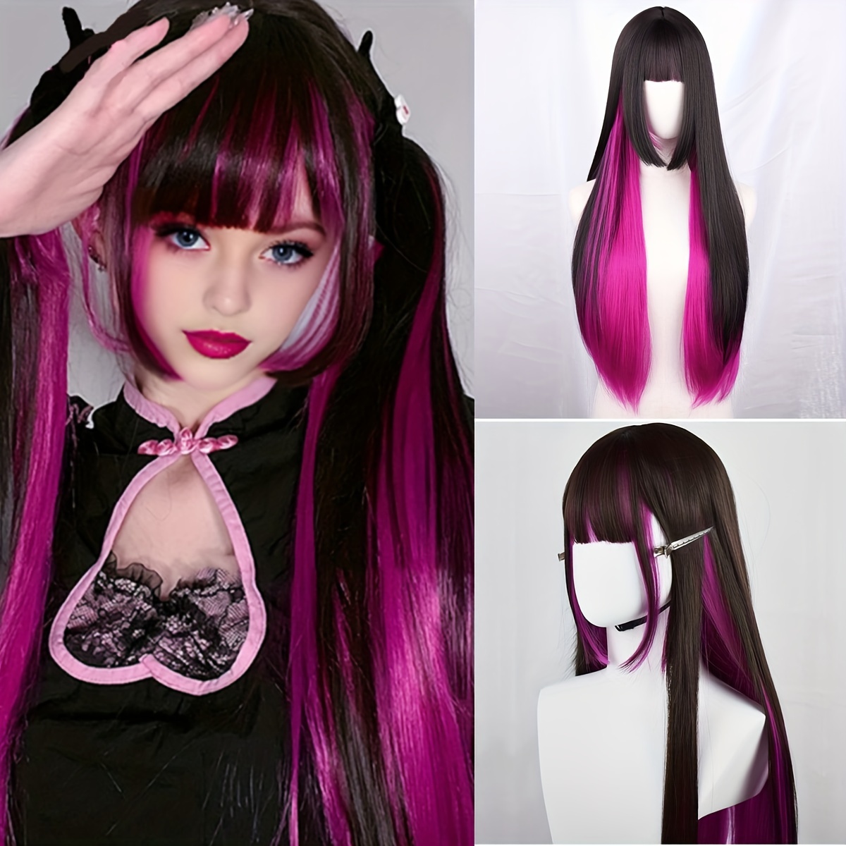 Anime Cosplay Perücke Lila Mit Kostenloser Haarnetz - Hitzebeständig, Verstellbar 54-61cm, Für Halloween & Party