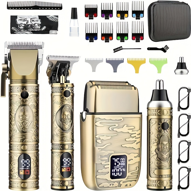 

Hair Clippers For Men Professional, Beard Trimmer Kits & Sets, Cordless Mens Hair Trimmer, Electric Shavers, Haircutting Machine With Led Display, For Barber