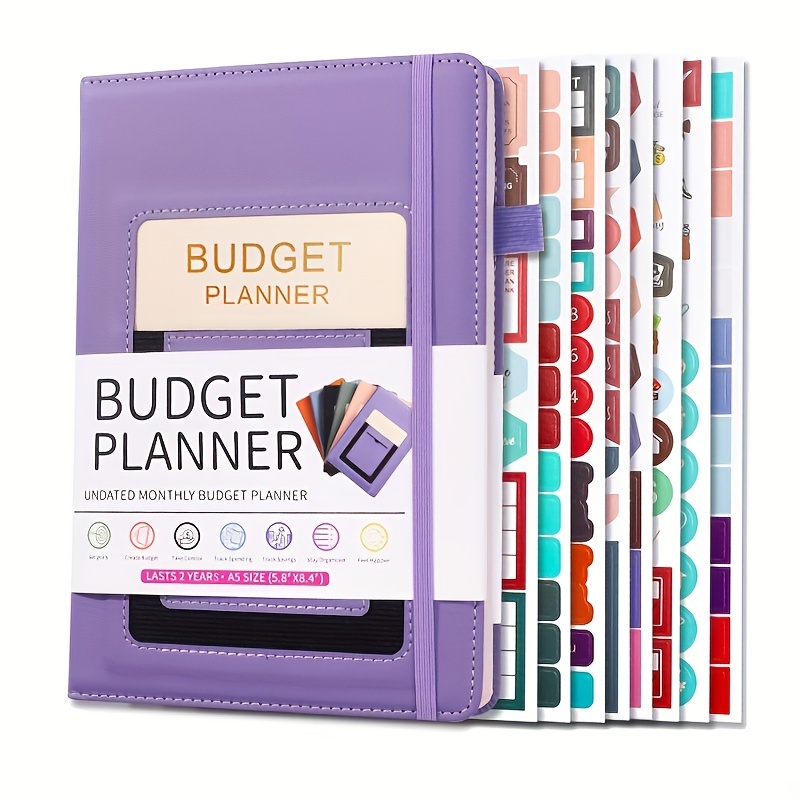 

1pc Pu Leather Budget Plan Notebook With Expense - Monthly Financial Organizer Debt And Bill Tracking- Manager With Monthly Budget And Bill Tracking Function