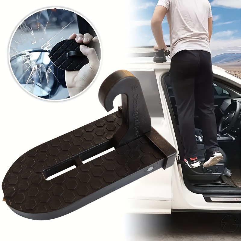 TEMU Car Door Step With Safety Hammer - Foldable, Easy Roof Access For Most Cars, Suvs & Trucks