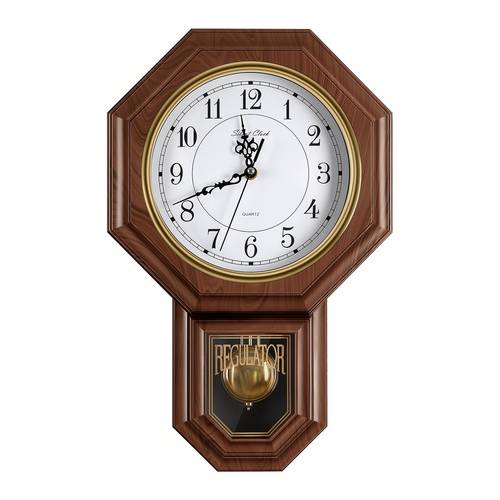 vintage pendulum wall clock with bell sweeping second hand adjustable tuning clock suitable for office clock not included traditional school clock