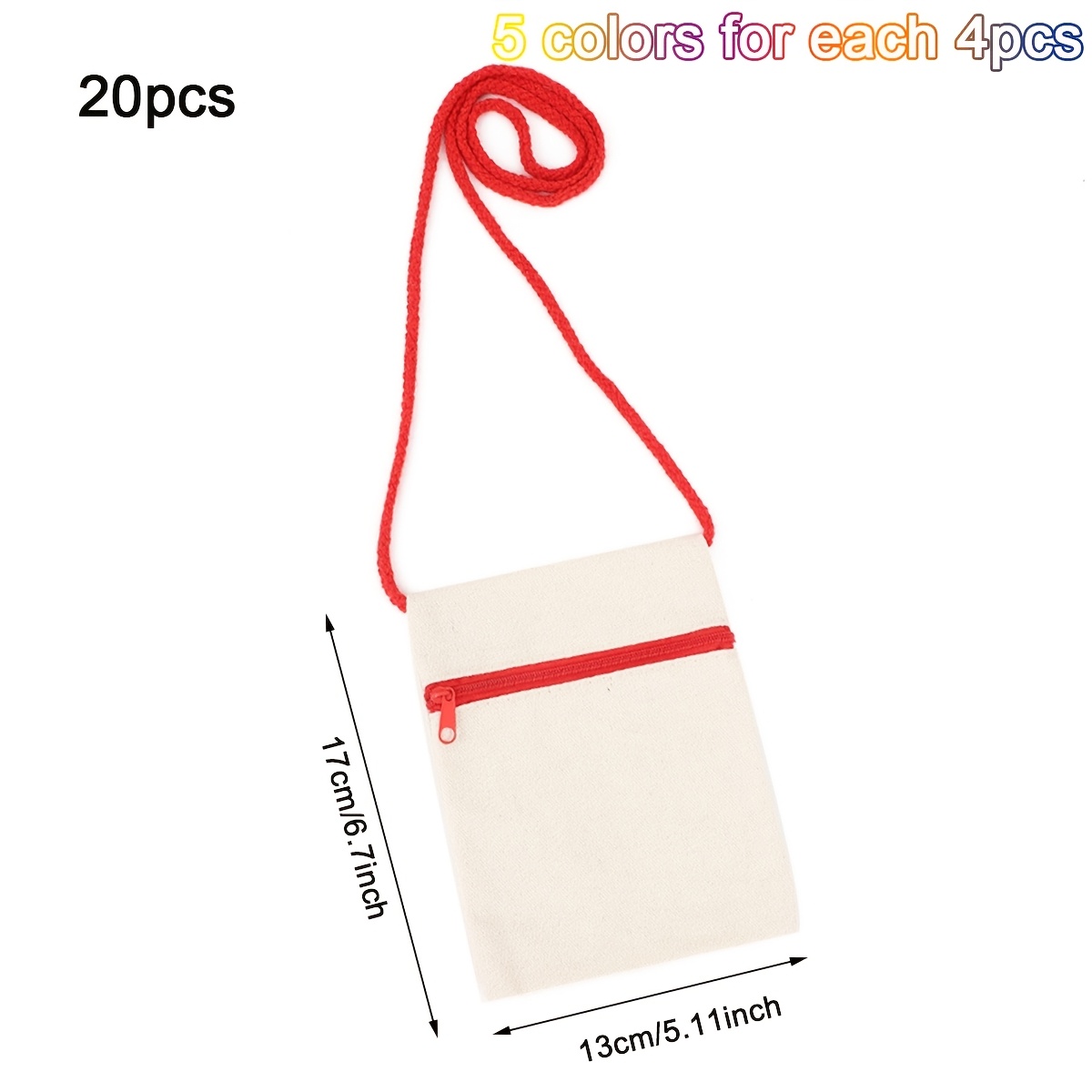 TEMU Set Of Zipper Bags Measuring 6.7 By 5.1 Inches, Ideal For Painting And Carrying As A Crossbody Bag. Perfect For Birthday Celebrations, Projects,