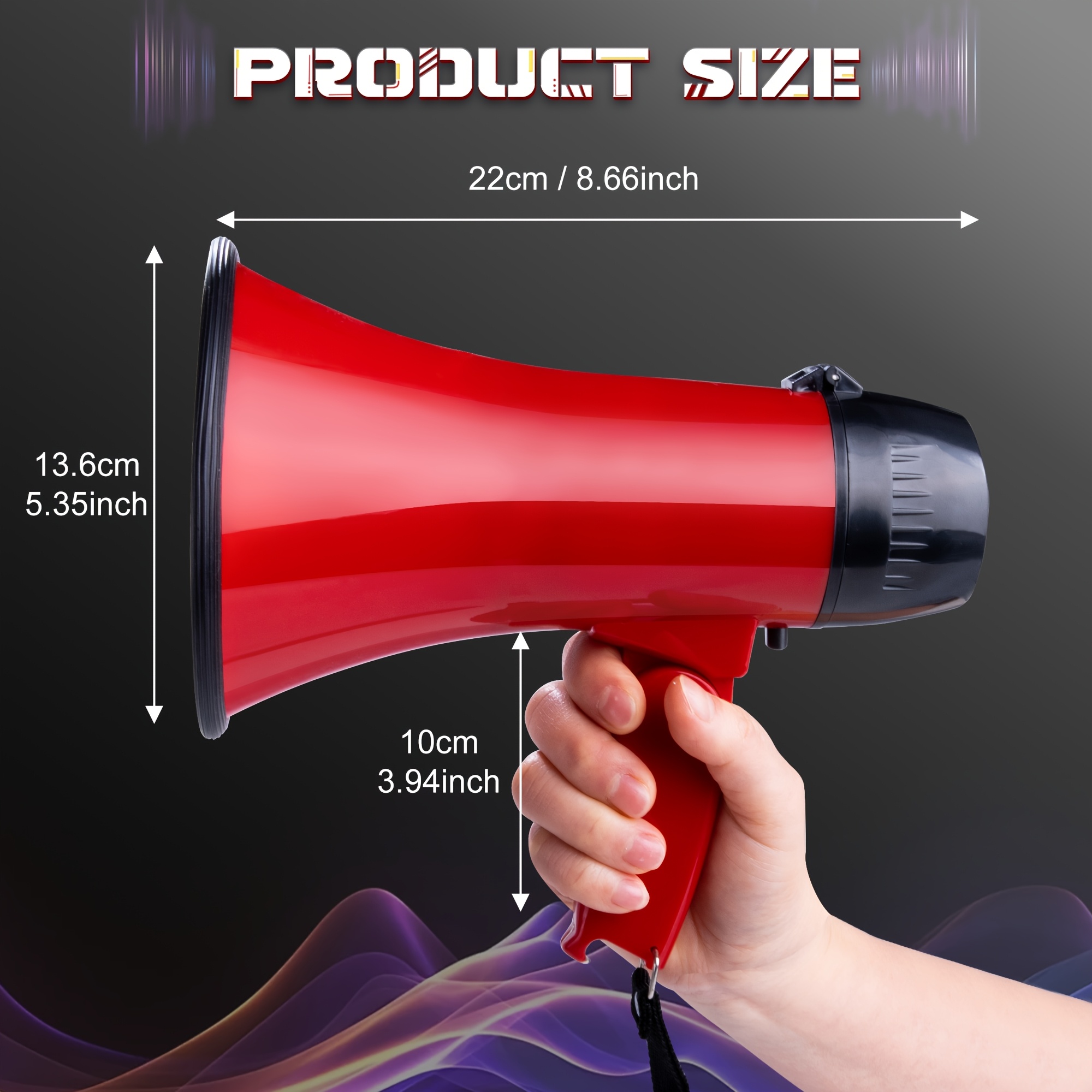  20 watt portable megaphone speaker with siren 240 second recording volume control durable abs material for outdoor events sports and emergency use details 5