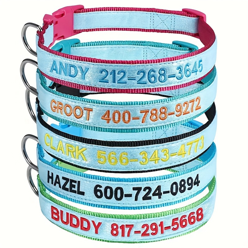 

Customizable Dog Collar With Personalized Name, Phone Number And Luminous Adjustable For