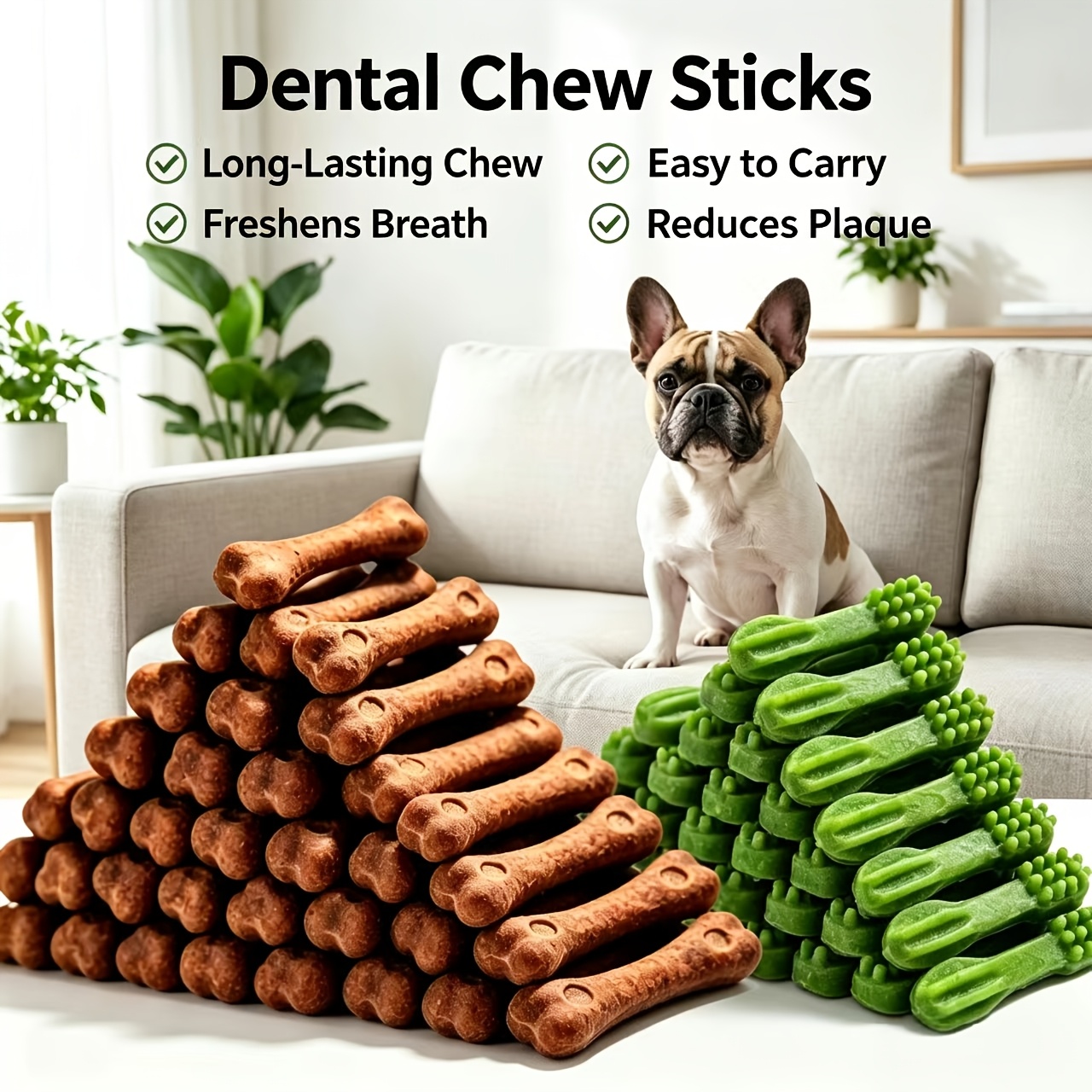 TEMU Leapdog Bulk Pack 20pcs Dog Chews. (15pcs Bone-shaped Chews And 5pcs Toothbrush-shaped Chews) Same Style And Play, Latest Chewing Set, Giving