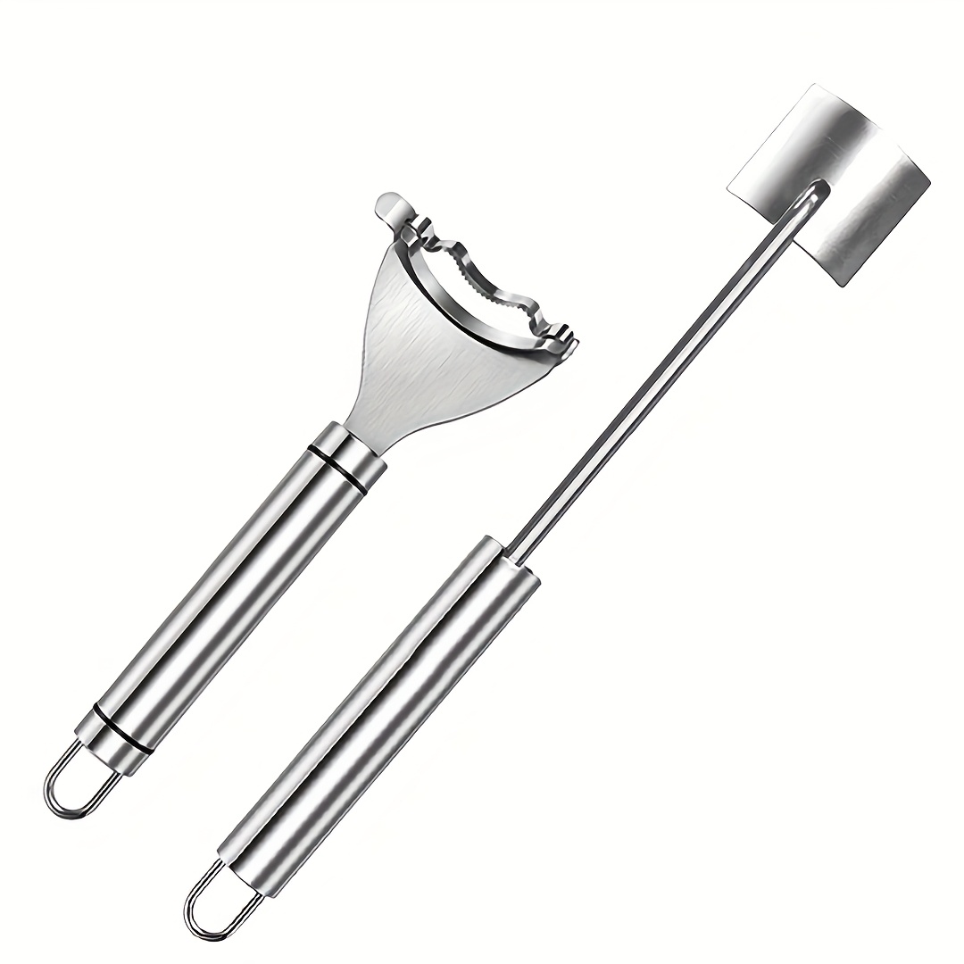 TEMU 2pcs Stainless Steel Corn Stripper Set, Saving Corn Remover With Ergonomic Handle, Quick No Mess Peeler, Dishwasher Safe Kitchen Gadget For