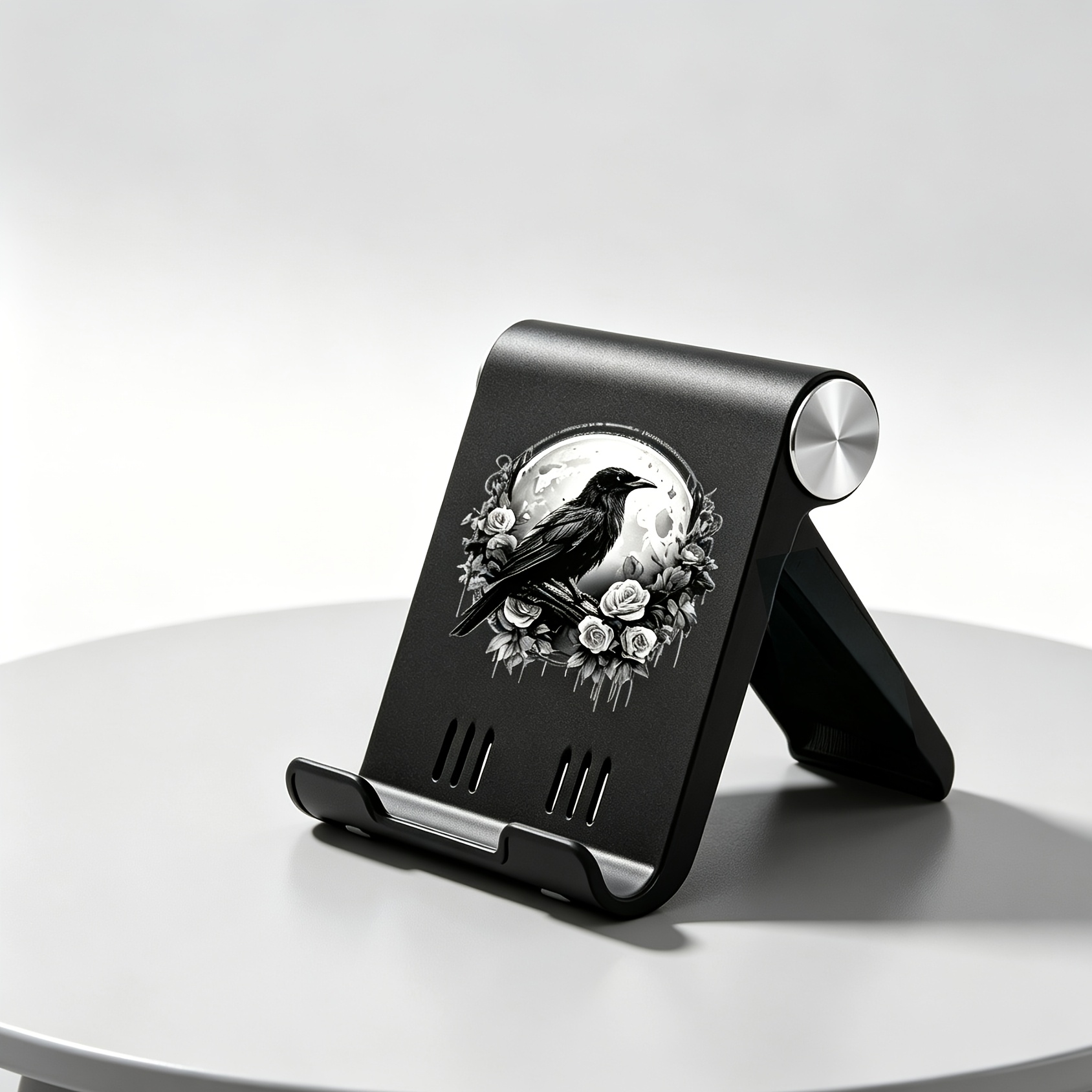 TEMU Support de bureau pliant One Gothic Raven Moon pour téléphone/tablette : Support de téléphone de bureau réglable avec support antidérapant et