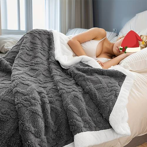 thickened throw blanket soft cozy geometric pattern lightweight durable for office sofa dorms gift 300 350gsm machine washable local warehouse