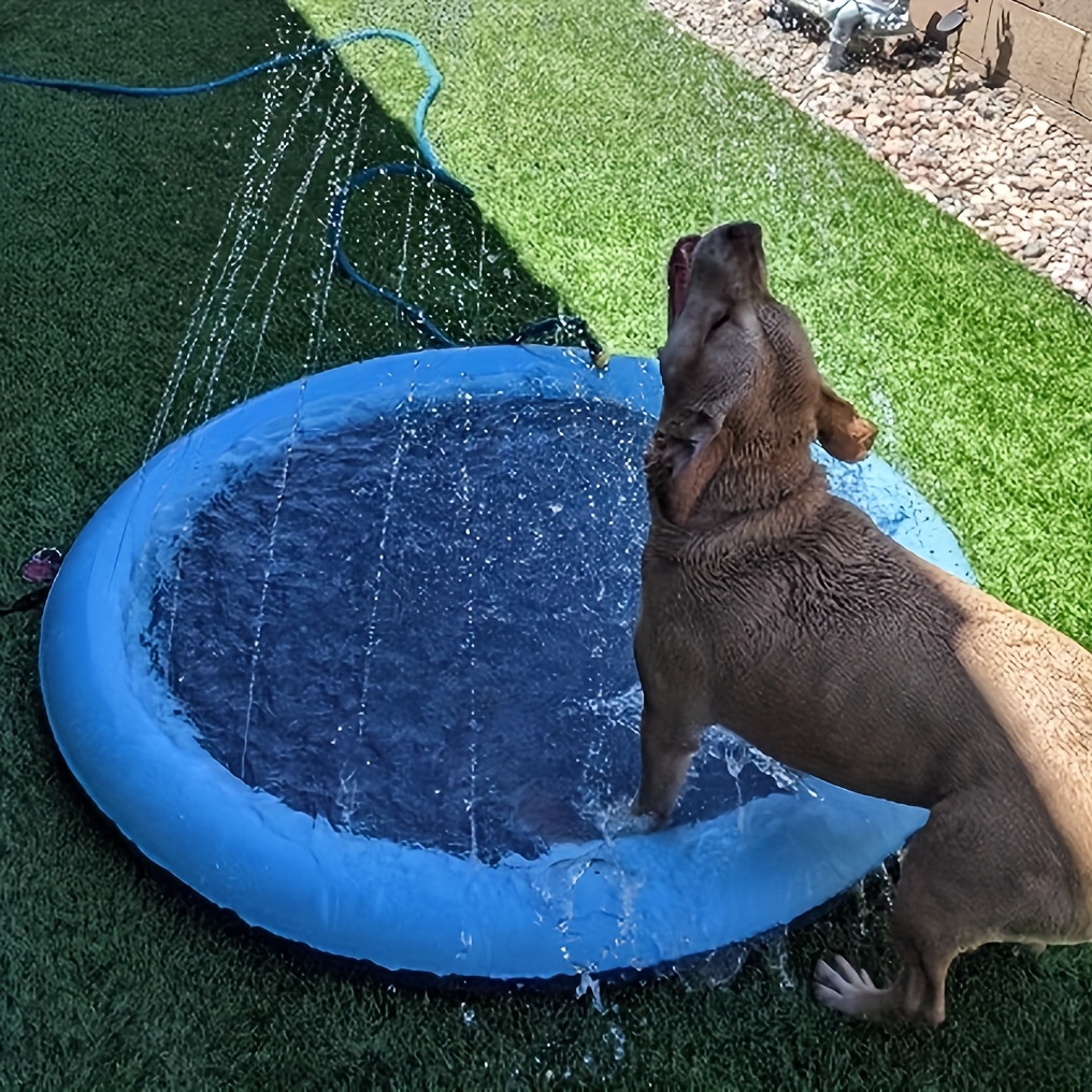 

Portable Pet Sprinkler Pad, Pvc Cooling Water Spray Mat For Cats And Dogs, Foldable Outdoor Water Play Mat With Non-skid Surface And Uncharged Power Mode For A Fun Summer