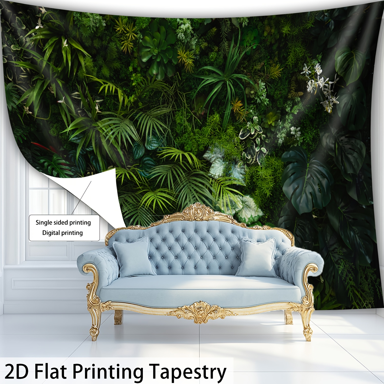Tropical Plant Pattern Wall Tapestry Large Hd Polyester Decor_voghion.com