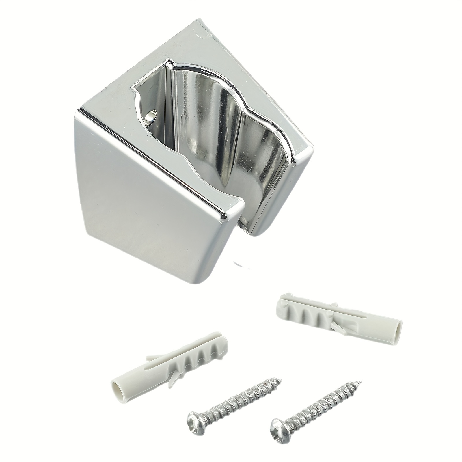 Showerhead Holder Hand Shower Bracket Base Adjustable Bathroom Shower Handset Holder Head Chrome Wall Mount Bracket Silver