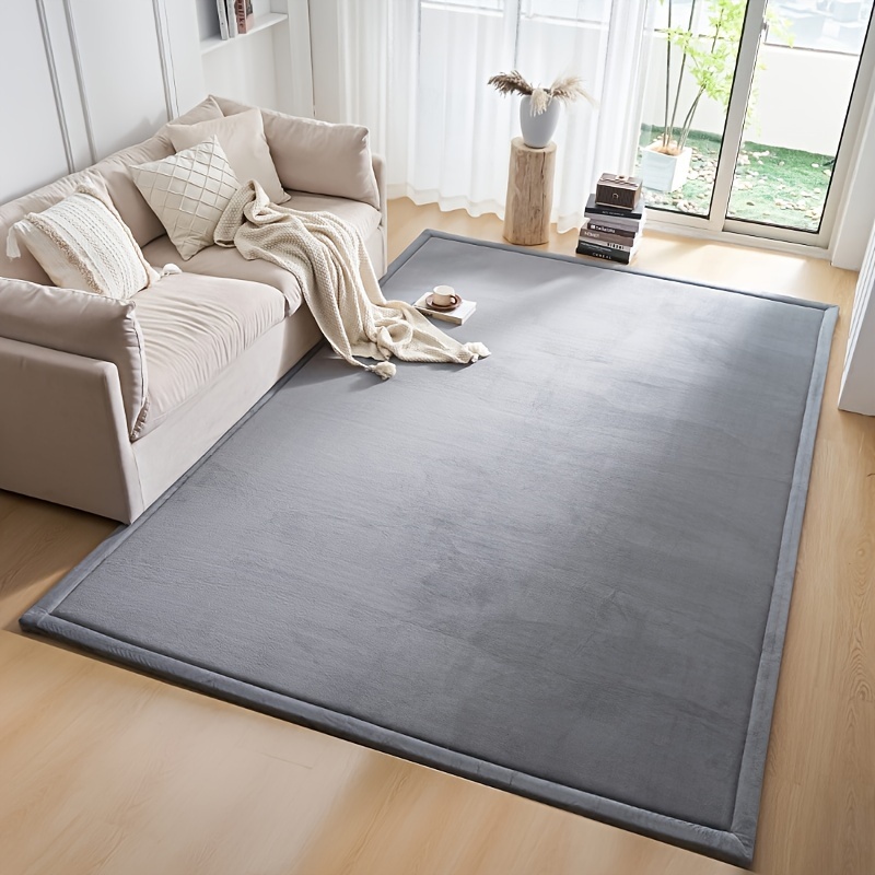 1pc Japanese Tatami Rug, Coral Velvet Area Rug, Baby Mat for Floor Play, 3CM Thick Crawling Rugs, Padded Foam Rug for Kids Playroom, Playpen, Nursery, Living Room, Yoga Mat for Christmas And Halloween