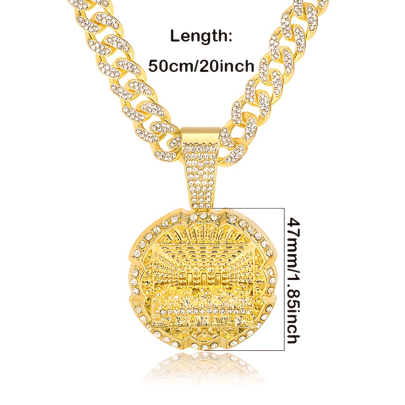 Image of 925 Silver Women's Last Supper Religious Pendant Synthetic Cuban Necklace Hypoallergenic Unisex Halloween Christmas Valentine's Day Men's Gift With Exquisite Gift Box