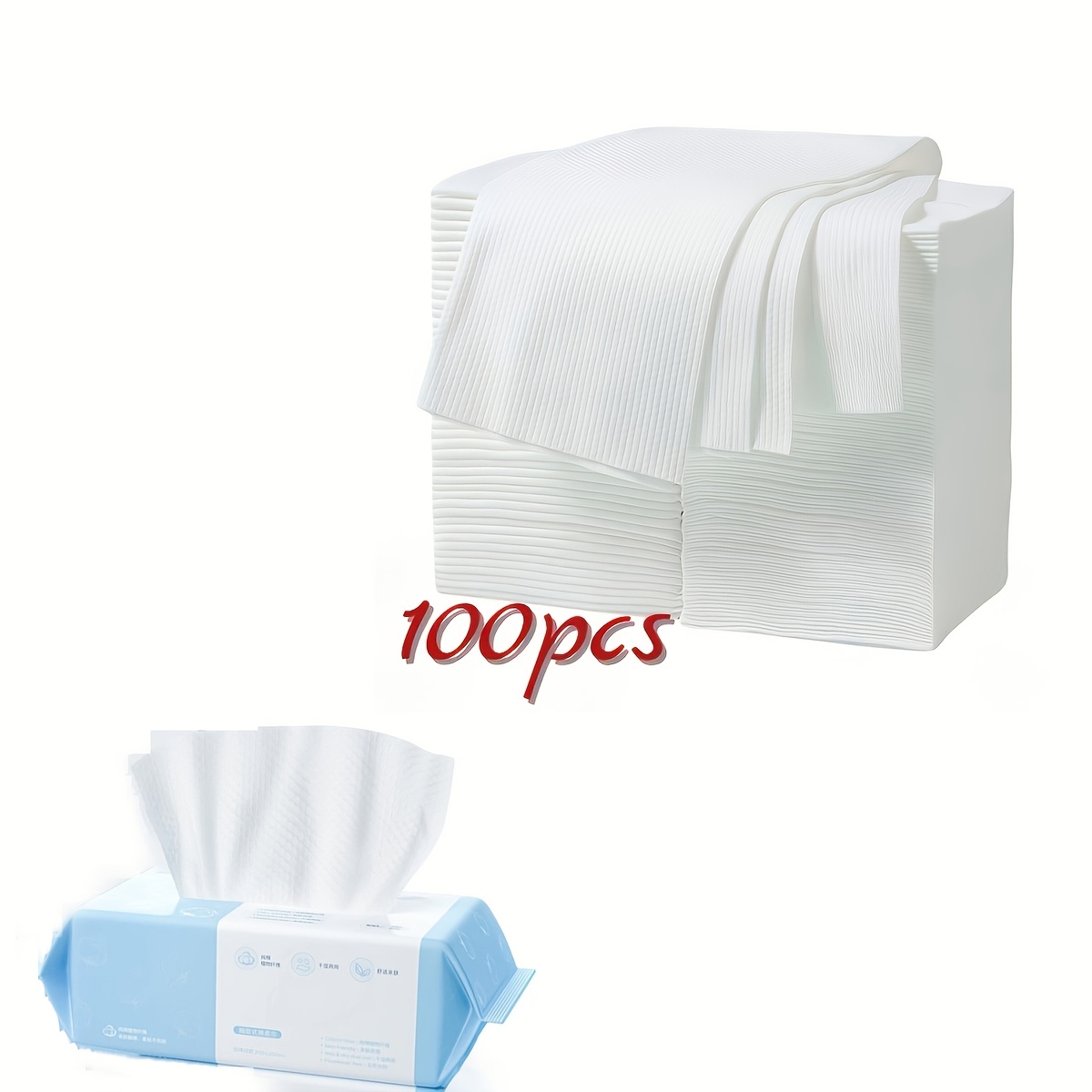 TEMU 100pcs Soft Disposable Towels, 20x20cm Disposable Wipes, Modern Pearl Texture Waffle Design, Suitable For Home, Restaurant, Spa, Travel, Hotel,