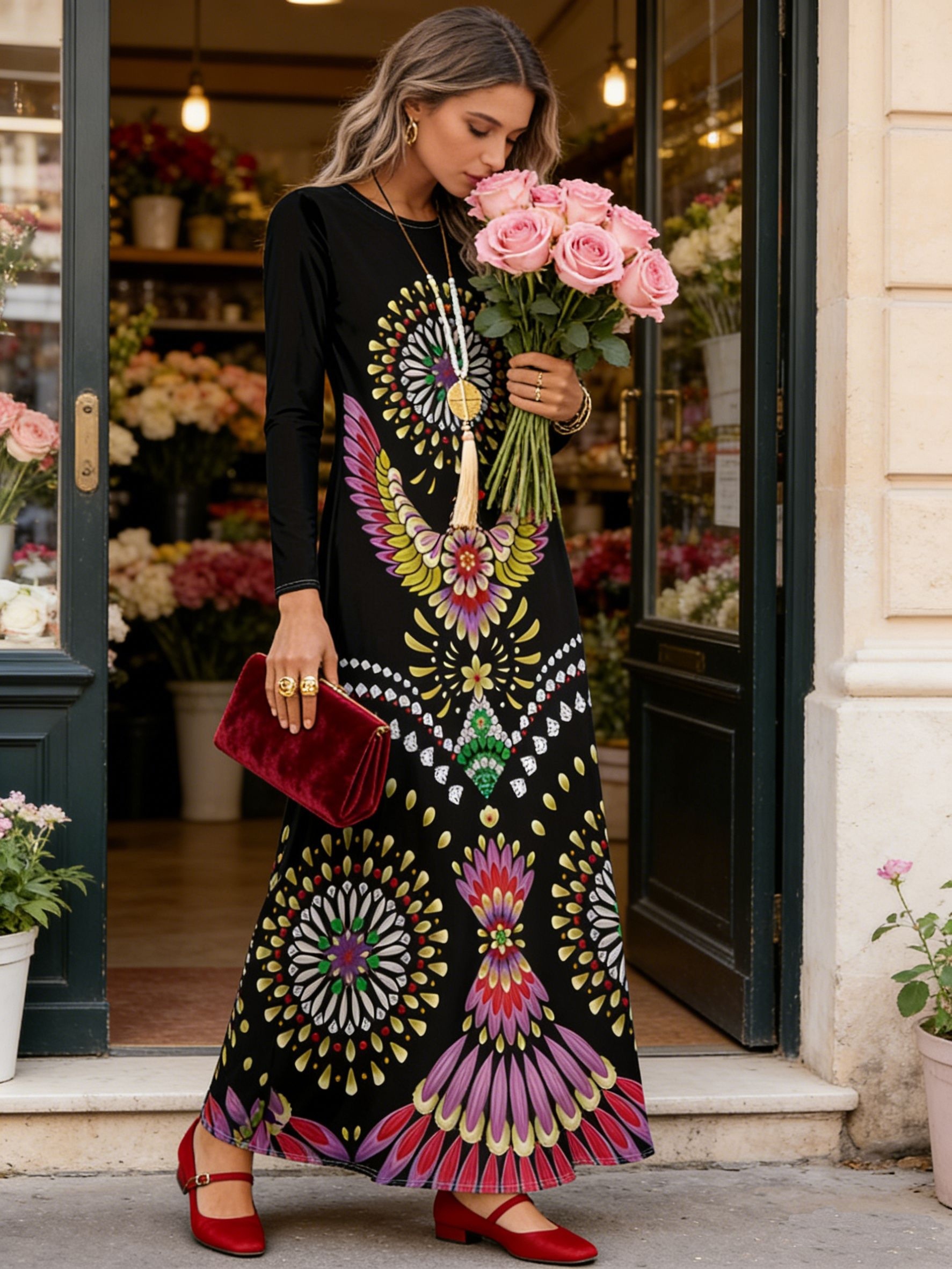 brown embroidered rose dress temu Cicinia Dark Green Mother Of The Bride Dress Long Chiffon Floral Lace A-line Halter Sleeveless