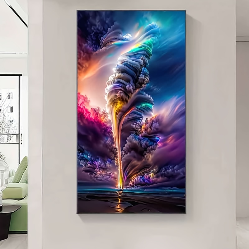 

Diy 5d Diamond Painting Kit - Large Round Drill, Tornado Scene | Perfect For Beginners & Craft Lovers | Ideal Home Decor Gift For Living Room, Bedroom, Study