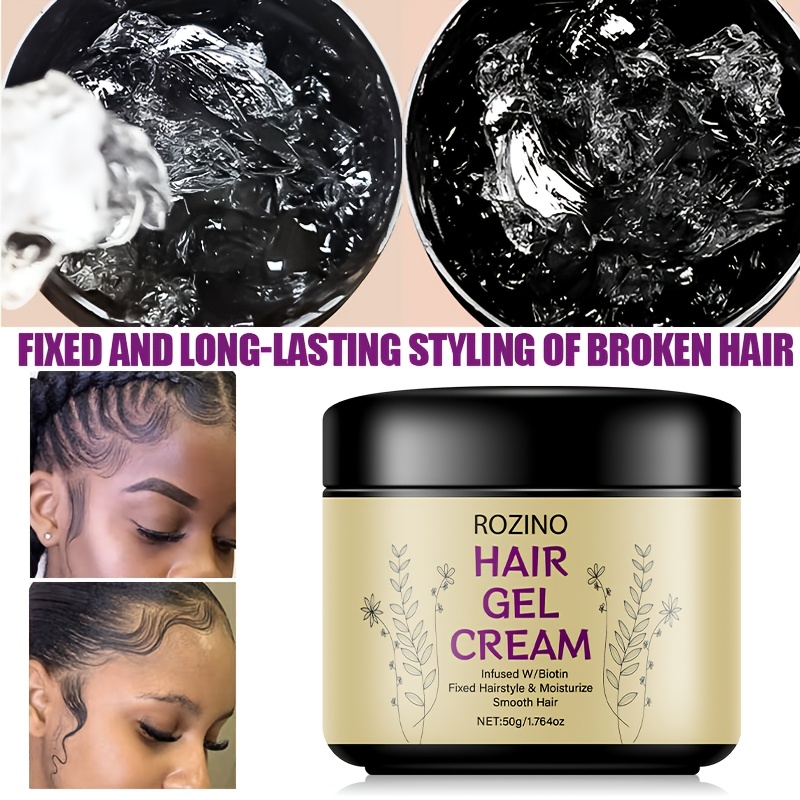 24 hour long lasting styling hair gel cream rich in   natural plant   such as rosemary oil black castor oil peppermint oil keratin etc   moisturizes and is suitable for broken hair and stage makeup Product details 3