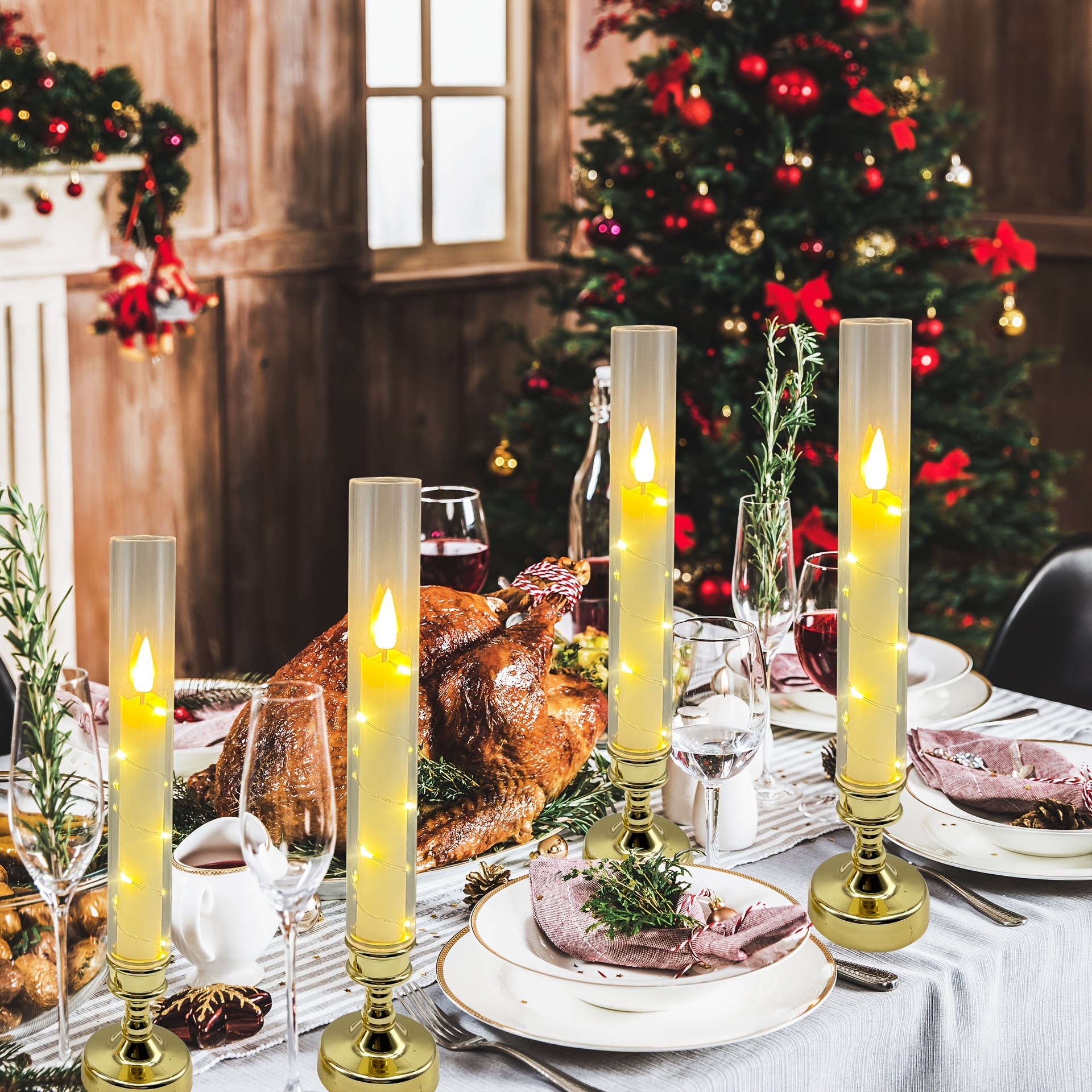 4 stuks Vlamloze Kaarsen met Afstandsbediening