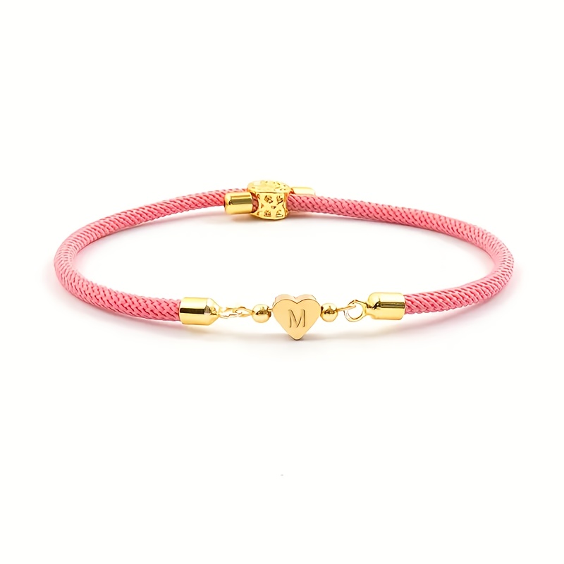 E-shop 1PCA-Z26 Buchstaben 18K vergoldetes Armband, rosa verstellbares Milanese-Mesh-Armband, Unisex-Modebuchstabenarmband, perfektes Geschenk für