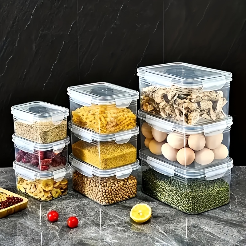 9 bpa free plastic food storage containers with lids suitable for refrigerators multifunctional   keeping boxes fruit vegetable and kitchen restaurant supermarket drainage box sets food dish transport bus tubs details 1