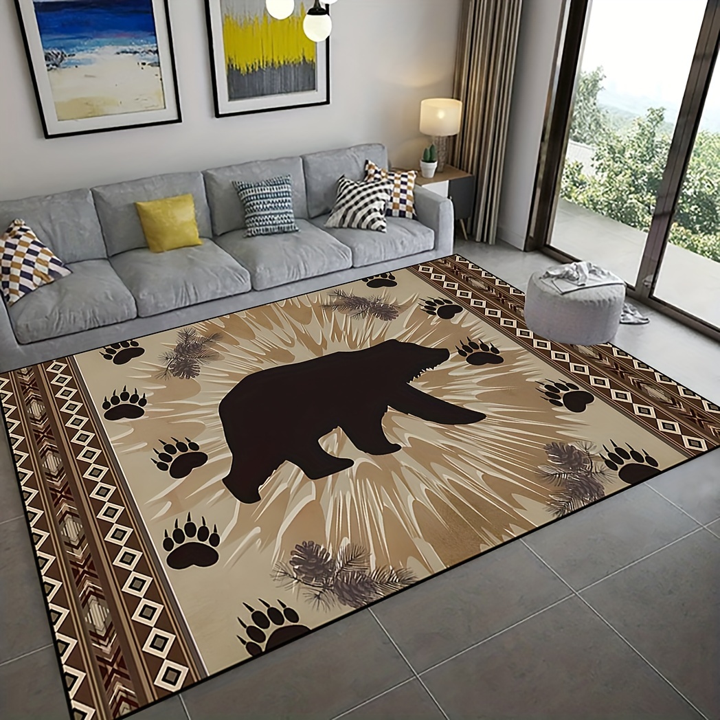 Lindo oso melocotón casa alfombra de entrada felpudo decoración para sala  de estar dormitorio área de cabecera alfombras baño alfombrilla  antideslizante