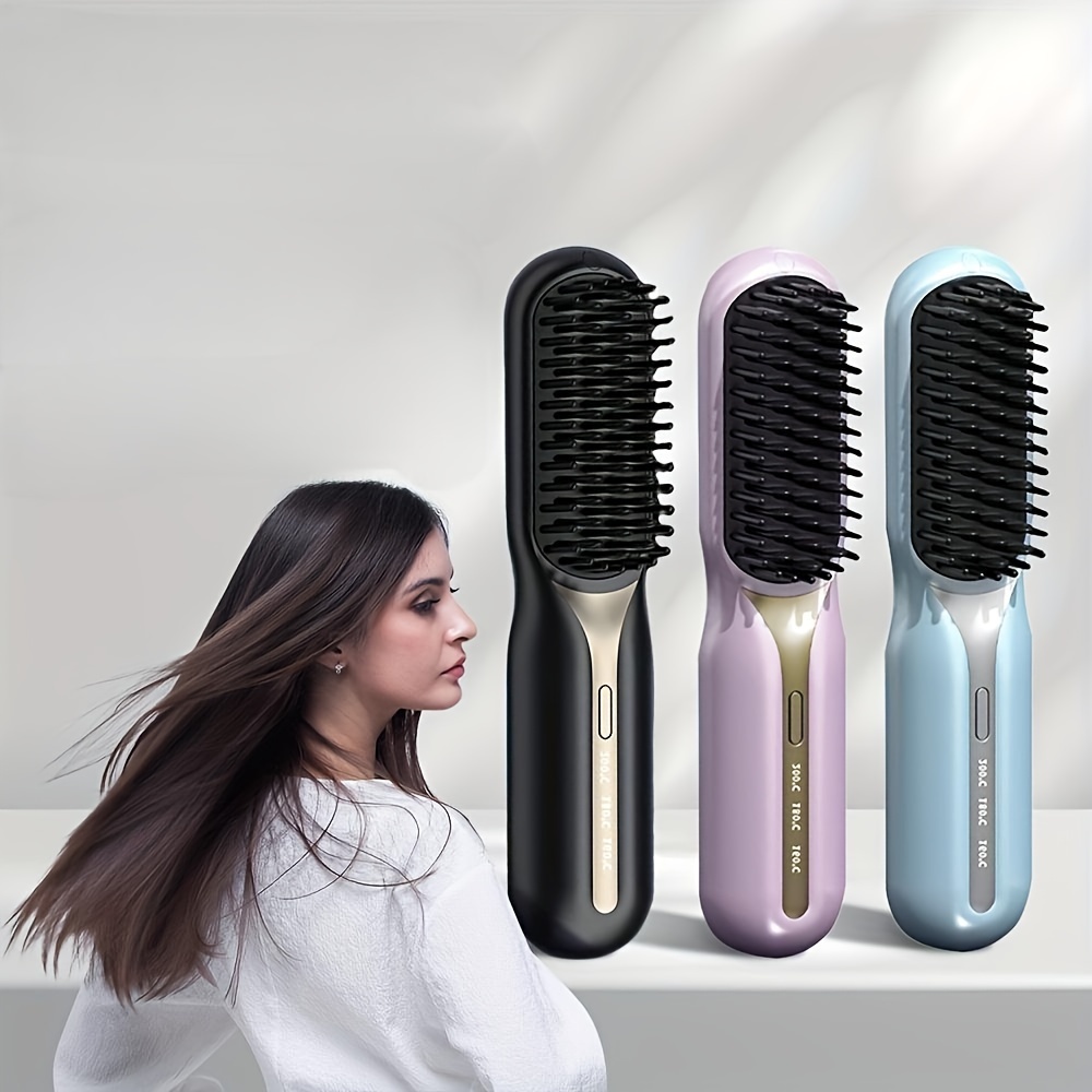 

Wireless Hair Straightener For All Hair Types, Usb Rechargeable, For Wet And Dry Hair