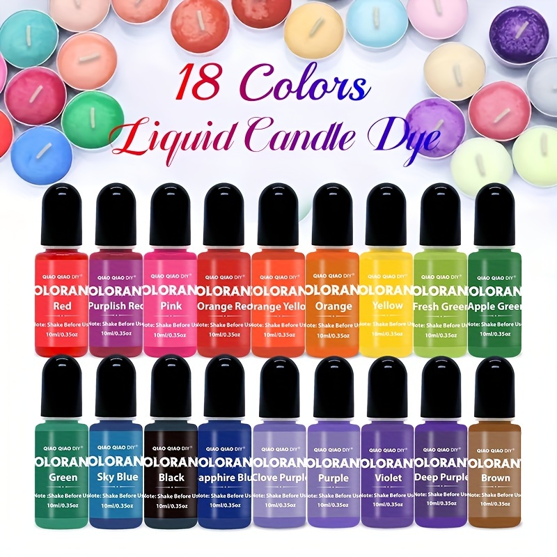 

18-color Liquid Candle Dye Set For Diy Candle Making, High Concentration Colorant Drops, Multi-purpose Dye For Resin Casting Molds, Soap Making, And Crafts, Material: Other, Shape: Hybrid