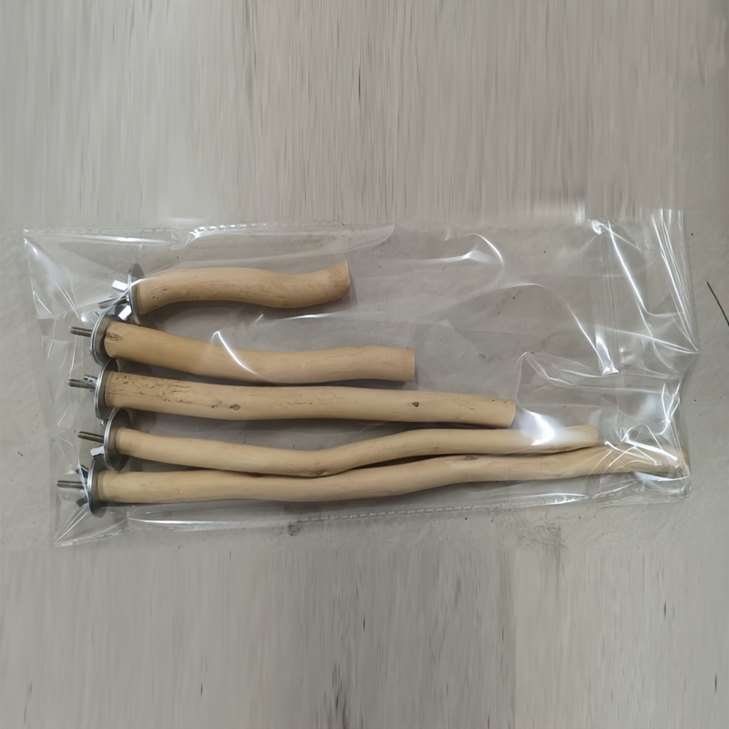 TEMU 5pcs Natural Perches Suitable For Parrots & Bird - Safe Rounded Edges, Easy Assembly With Claw-filing Perches For Indoor/outdoor Aviaries,