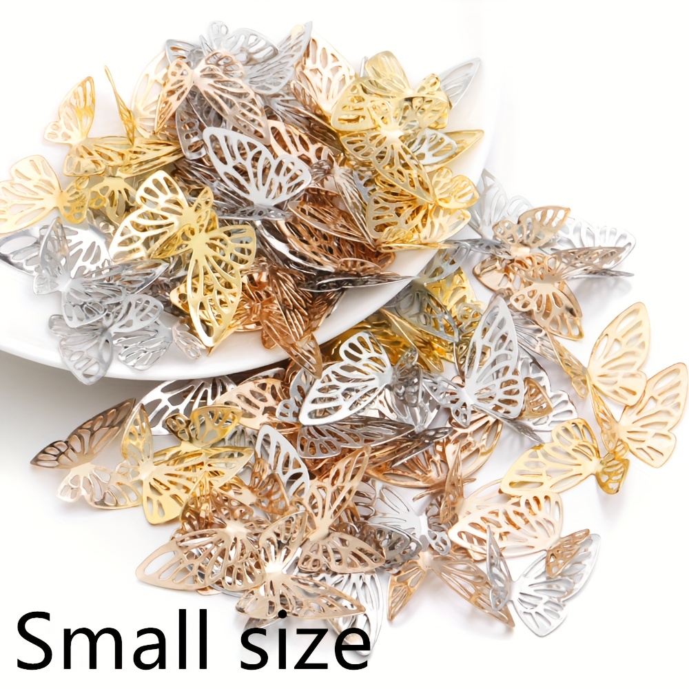 

50pcs Breloques Papillon en Fer, Design Creux 3D, Fournitures de Fabrication de Bijoux DIY pour Bracelets, , Boucles d'oreilles Accessoires de Bricolage