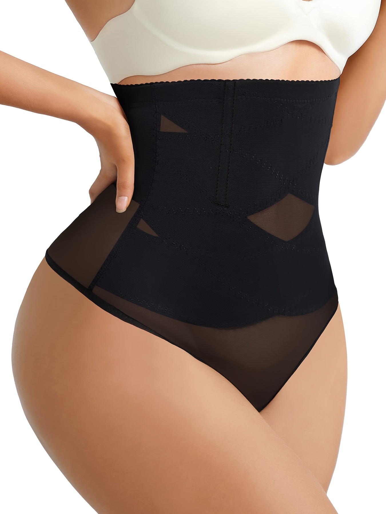 Shapewear Bodysuit for Women Tummy Control Waist Trainer Butt Lifter Panty  Hi-Waist Mesh Crossover Body Shaper 