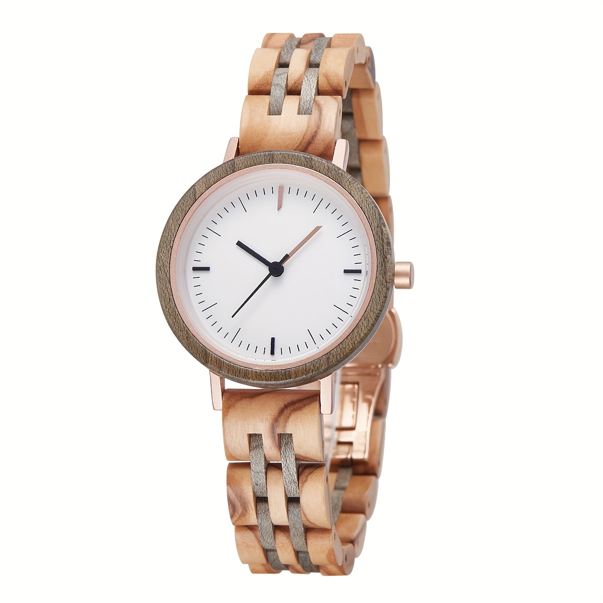 Image of Exquisite Simple Olive Wood Watch Gift For Women Women's Wrist Watch For Woman Clock Colorful Wooden Wood Watches Clam Warehouse