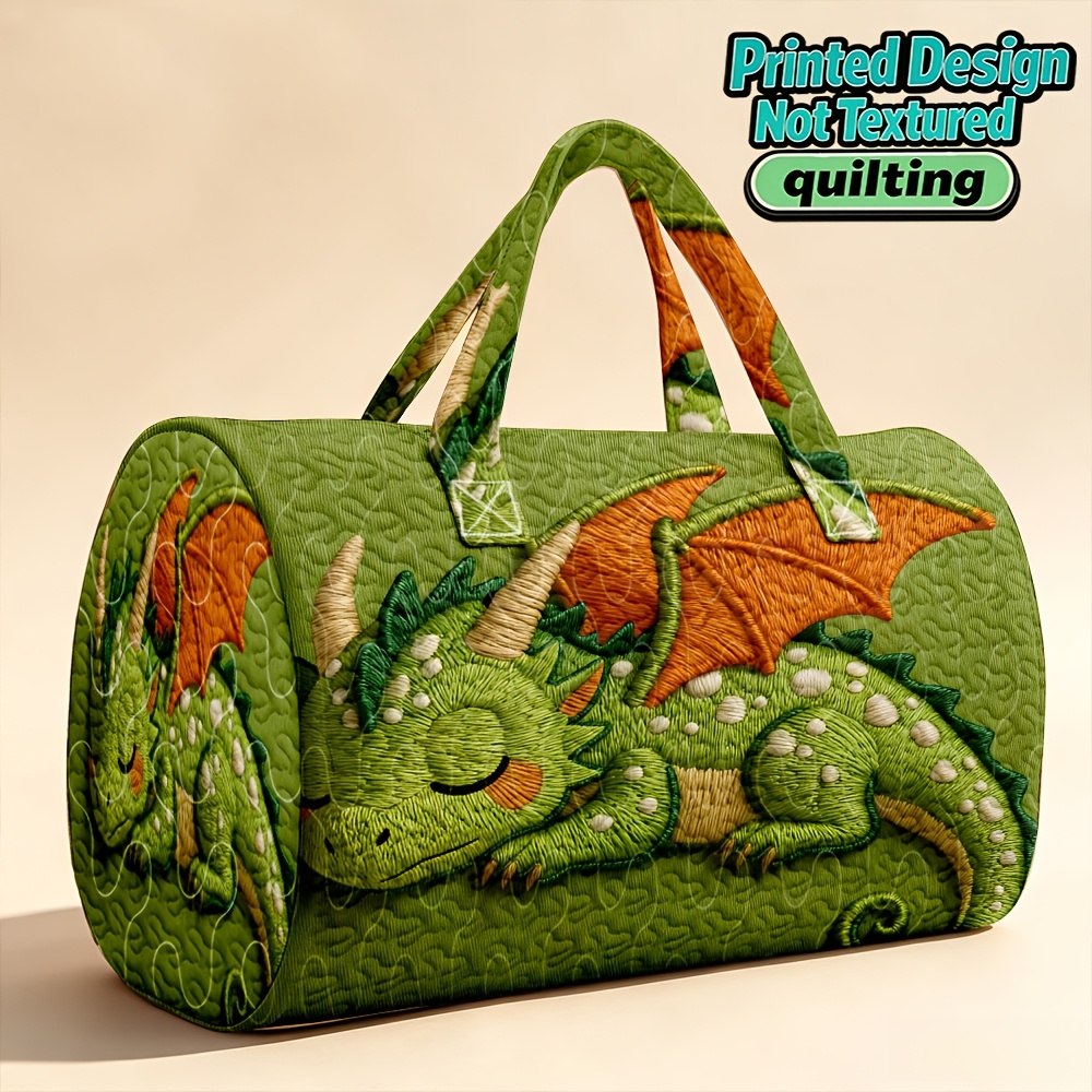 TEMU 1pc Christmas Gift Whimsical Style Quilted Tote Travel Handbag For Fantasy Lovers For Holiday Gifting Portable Storage Organizer Purse Great For