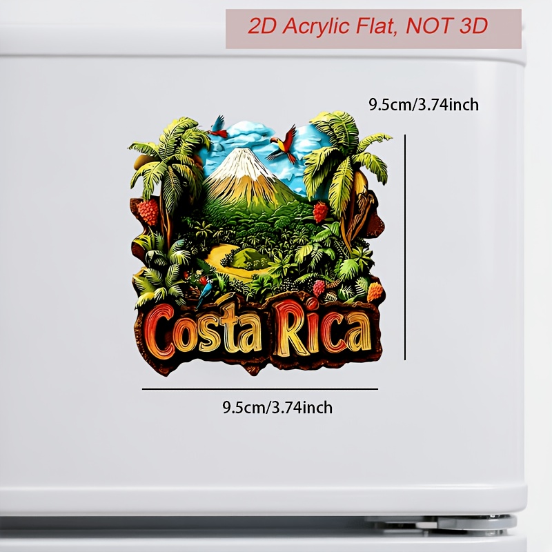 TEMU Aimant 1 pièce 1 pcs Costaricain pour Voyage et Décoration d'Intérieur - Aimants de Réfrigérateur Vintage en Acrylique avec l'emblématique Costa